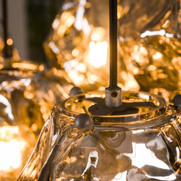 Rock - Loftlampe med syv mundblste glasskrme