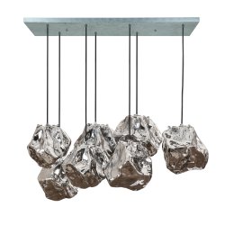 Rock - Loftlampe med syv mundblste glasskrme