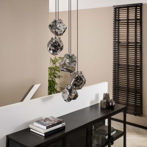 Rock - Loftlampe med fem mundblæste glasskærme
