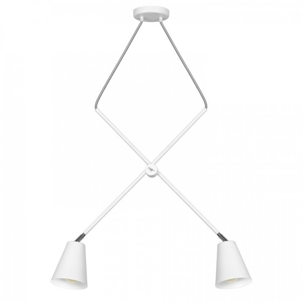 Arnold - Loftlampe i hvid metal med to skrme