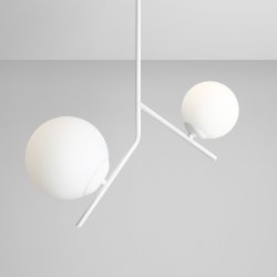 Arts - Loftlampe i hvidt metal og hvidt glas