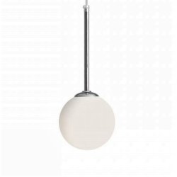 Stick - Loftlampe i krom og glas,  14 cm. kuppel