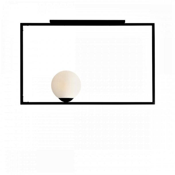 Cubisto - Loftlampe i metal og hvidt glas, 90 x 20 cm, en skrm