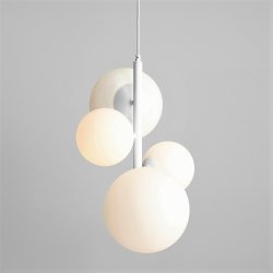 Dizzy - Loftlampe i hvidt metal og hvidt glas