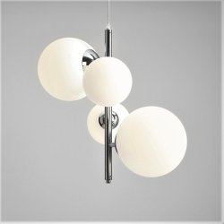 Dizzy - Loftlampe i krom og hvidt glas