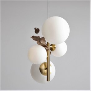  Dizzy - Taklampa i mssing och vitt glas