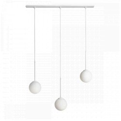 Stick - Loftlampe i hvid metal og glas, tre  14 cm. kupler