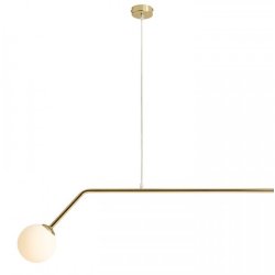 Limelight - Loftlampe i guldfarvet metal og hvidt glas, bredde 150 cm