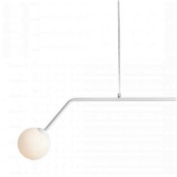 Limelight - Loftlampe i hvidt metal og hvidt glas, bredde 150 cm