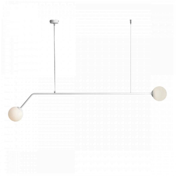 Limelight - Loftlampe i hvidt metal og hvidt glas, bredde 150 cm