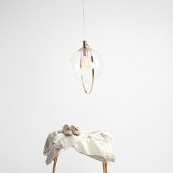 Magic - Loftlampe i guldfarvet metal og klart glas