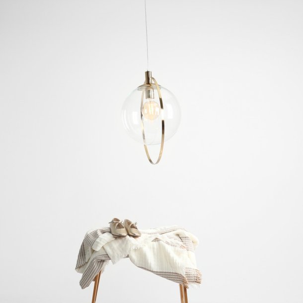 Magic - Loftlampe i guldfarvet metal og klart glas