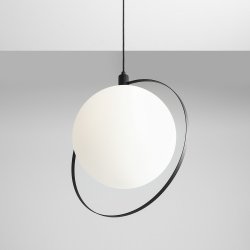 Magic - Loftlampe i sort metal og hvidt glas