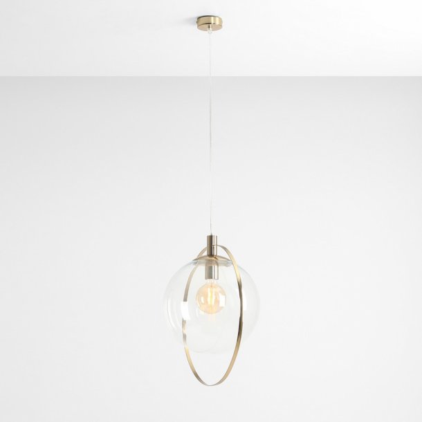 Magic - Loftlampe i guldfarvet metal og klart glas