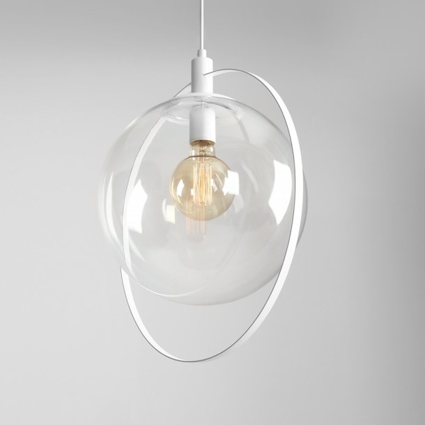 Magic - Loftlampe i hvidt metal og klart glas