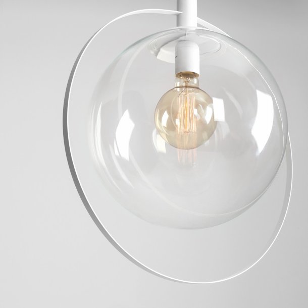 Magic - Loftlampe i hvidt metal og klart glas