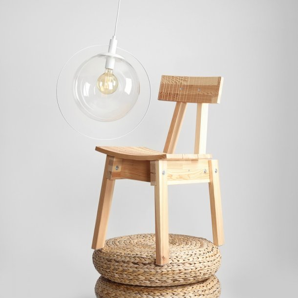 Magic - Loftlampe i hvidt metal og klart glas