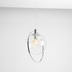 Magic - Loftlampe i krom og klart glas