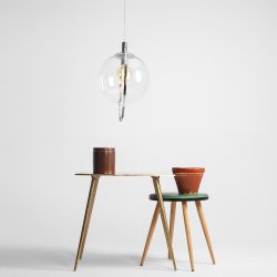 Magic - Loftlampe i krom og klart glas
