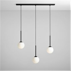 Stick - Loftlampe i sort metal og glas, tre  14 cm. kupler