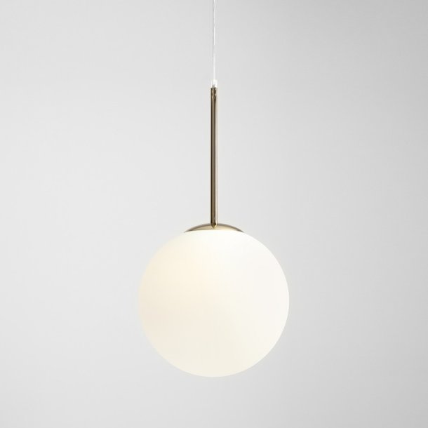 Stick - Loftlampe i guld og glas,  30 cm. kuppel