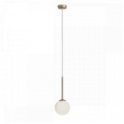 Stick - Loftlampe i guld og glas,  14 cm. kuppel