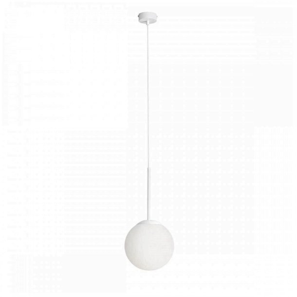 Stick - Loftlampe i hvid metal og glas,  20 cm. kuppel