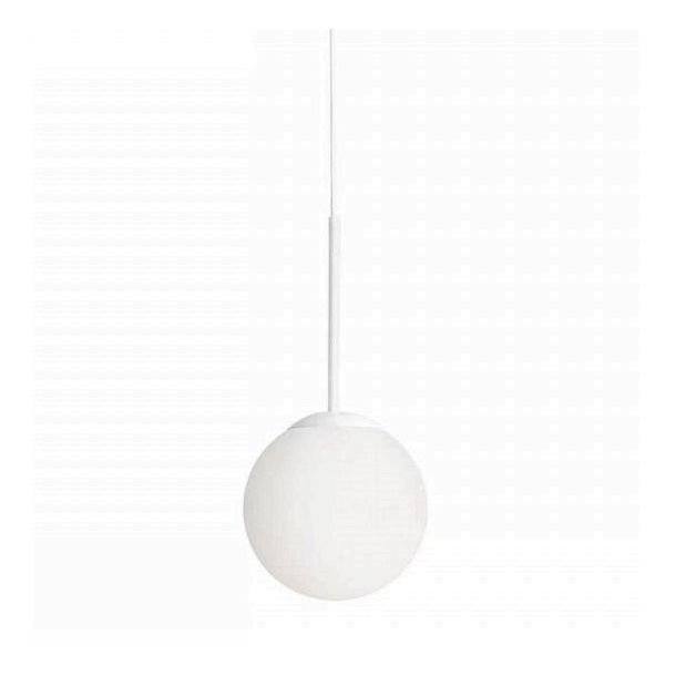 Stick - Loftlampe i hvid metal og glas,  20 cm. kuppel