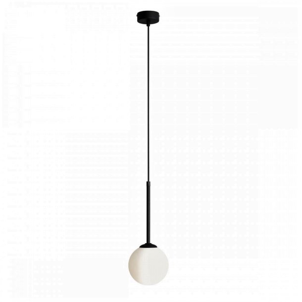 Stick - Loftlampe i sort og glas,  14 cm. kuppel