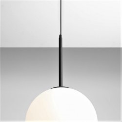 Stick - Loftlampe i sort metal og glas,  30 cm. kuppel