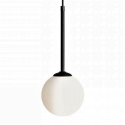 Stick - Loftlampe i sort og glas,  14 cm. kuppel