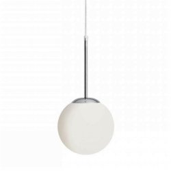 Stick - Loftlampe i krom og glas,  20 cm. kuppel