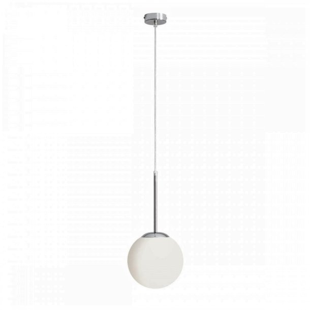 Stick - Loftlampe i krom og glas,  20 cm. kuppel