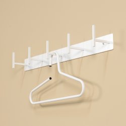 Zahara - Knagerkke med fem knager i hvidt metal