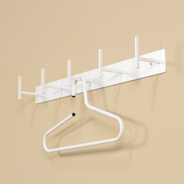 Zahara - Knagerkke med fem knager i hvidt metal