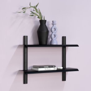 Repisa - Dobbelt væghylde i metal, 5 farver, bredde 60 cm.