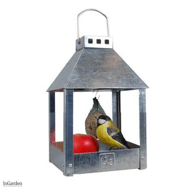Marco - Foderhus til fugle, galvaniseret, 17 x 17 x 27,5 cm