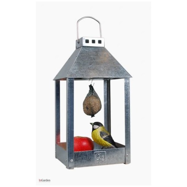 Marco - Foderhus til fugle, galvaniseret, 17 x 17 x 33,5 cm