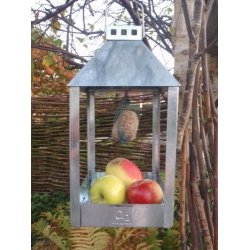 Marco - Foderhus til fugle, galvaniseret, 17 x 17 x 33,5 cm