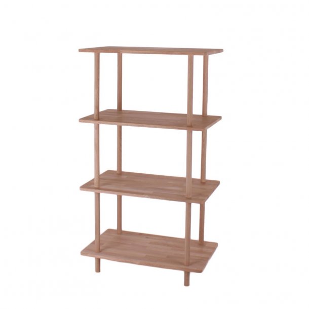 Loop - Reol med fire hylder i massiv eg og bredde 70 cm