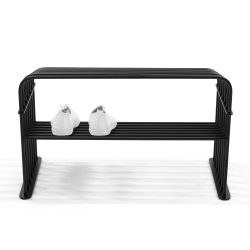  Vigas - Skohylla i svart metall, bredd 70 cm.