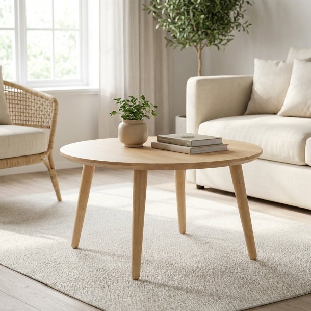 CT 10 - sofabord i massiv b�g,  � 90 cm