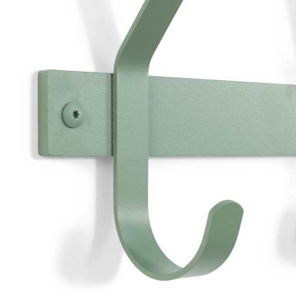 Gancho - Knagerkke med fem knager i stvet grn metal