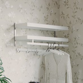 Hall - Dobbelt hattehylde med en bredde p� 50 cm