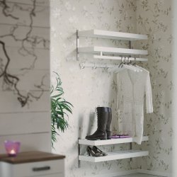 Hall - Dobbelt hattehylde med en bredde p� 80 cm