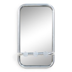 Flash - Entrespejl i nikkel med tre knager