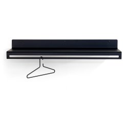 Say - Hattehylde i sort metal, bredde 120 cm.