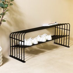 Vigas - Skohylla i svart metall, bredd 100 cm.