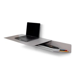 Zack - Skrivebord, vghngt i silky taupe farvet metal