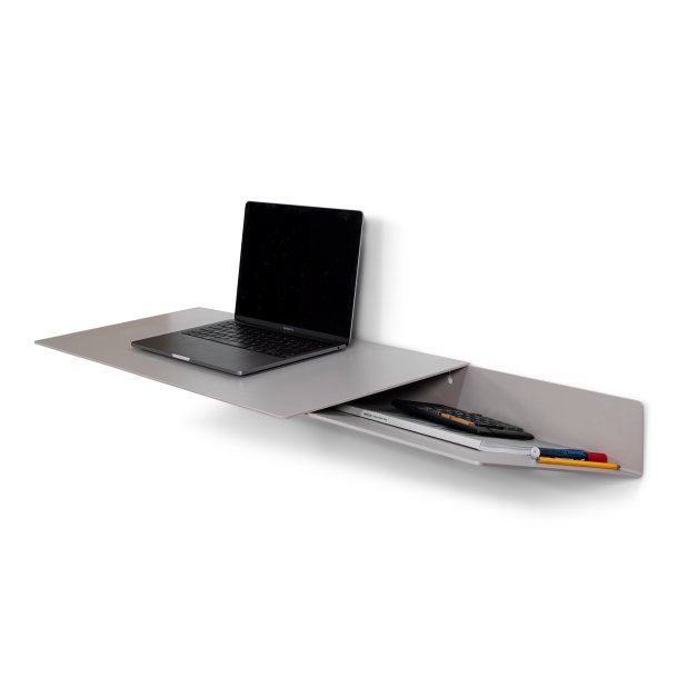 Zack - Skrivebord, vghngt i silky taupe farvet metal